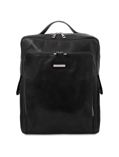 Rucsac laptop din piele naturala neagra, marime mare, Tuscany Leather, Bangkok