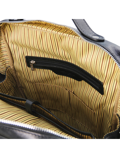 Rucsac pentru laptop din piele naturala neagra, marime mare, Tuscany Leather, Bangkok
