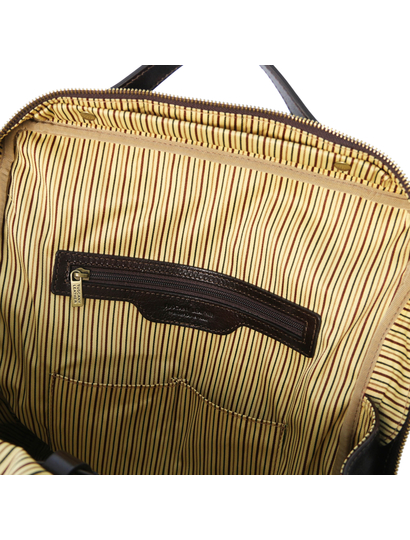 Rucsac barbati laptop din piele naturala maro inchis, marime mare, Tuscany Leather, Bangkok