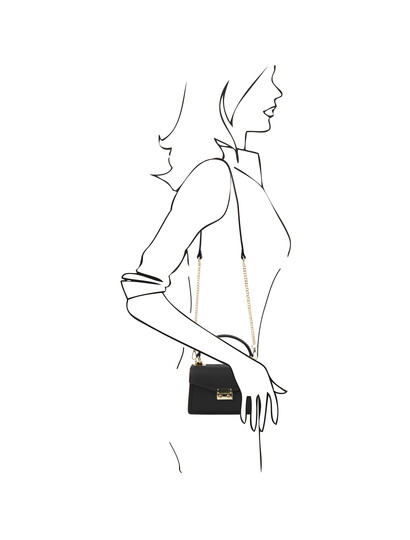 Geanta dama de mana din piele naturala neagra, marime mica, Tuscany Leather, TL Bag