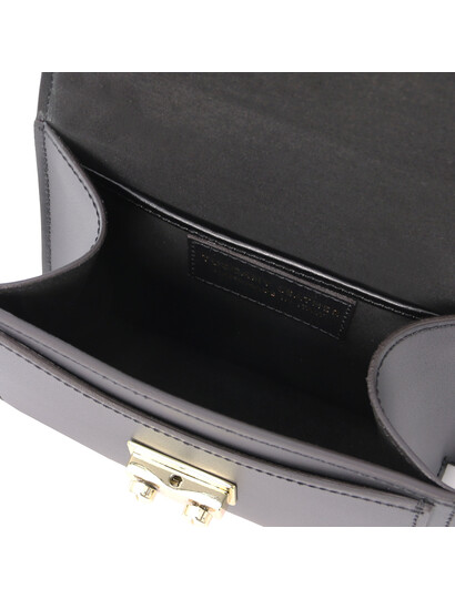 Geanta de mana piele naturala neagra, marime mica, Tuscany Leather, TL Bag