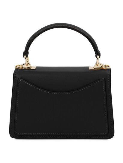Geanta mana piele naturala neagra, marime mica, Tuscany Leather, TL Bag