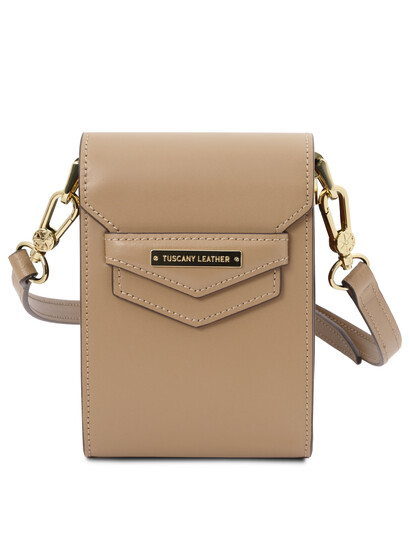 Geanta de dama, din piele naturala sampanie, Tuscany Leather, TL Bag