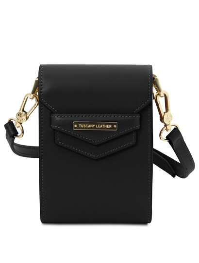 Geanta de dama, din piele naturala neagra, Tuscany Leather, TL Bag