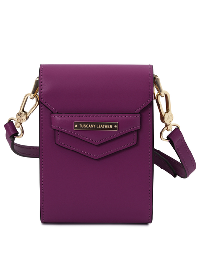 Geanta de dama, din piele naturala violet, Tuscany Leather, TL Bag