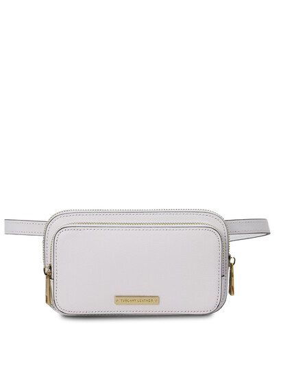 Borseta dama din piele naturala alba, Tuscany Leather