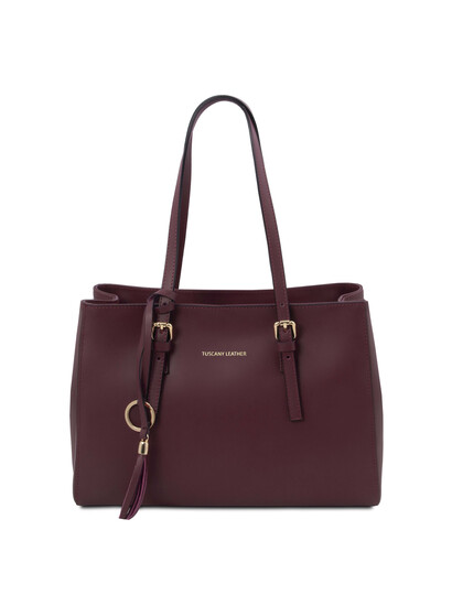 Geanta dama din piele naturala bordo, Tuscany Leather, TL Bag