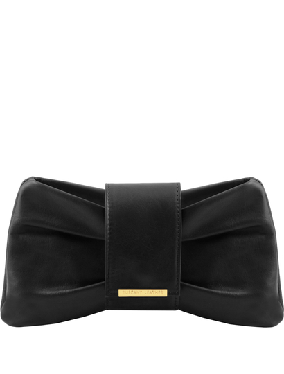Plic dama din piele naturala Tuscany Leather, negru, Priscilla