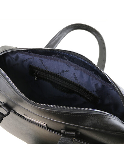Geanta laptop dama din piele naturala Tuscany Leather, Urbino, neagra