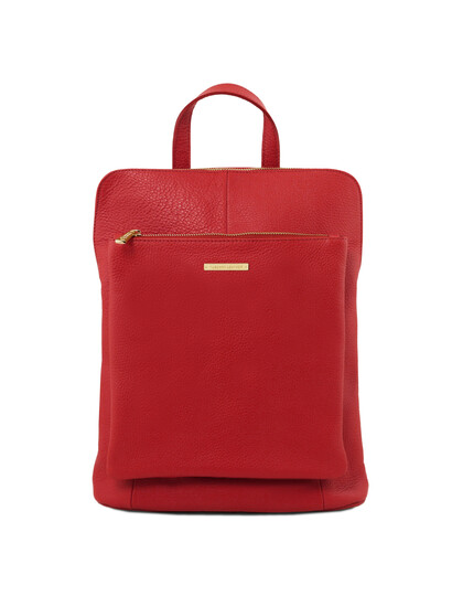 Rucsac dama din piele naturala Tuscany Leather, rosu aprins