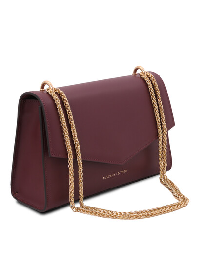 Plic elegant din piele naturala bordo, Tuscany Leather, Fortuna