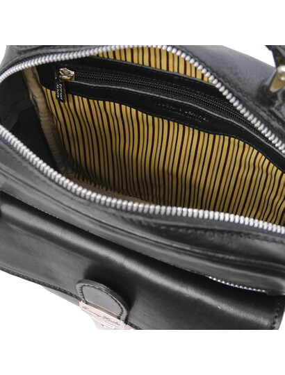 Geanta barbati, piele naturala neagra, Tuscany Leather, Brian