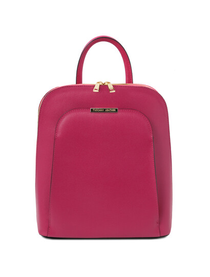 Rucsac dama din piele naturala Tuscany Leather, fucsia
