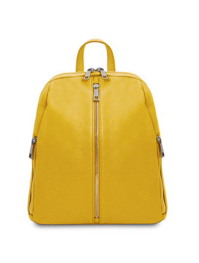 Rucsac dama din piele naturala galbena, Tuscany Leather, TL Bag