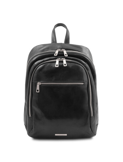 Rucsac din piele naturala neagra, Tuscany Leather, Perth