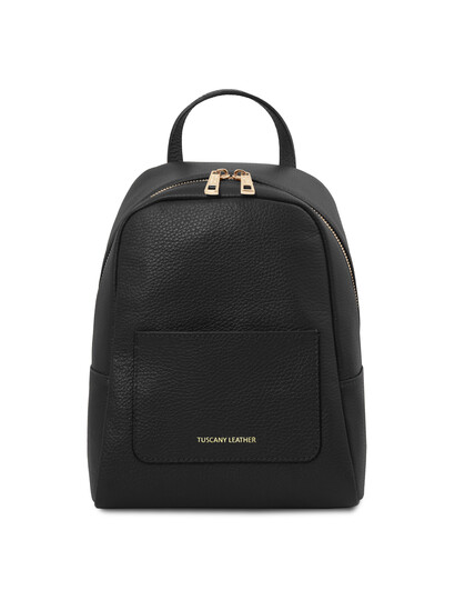 Rucsacel dama din piele naturala neagra, Tuscany Leather, TL Bag