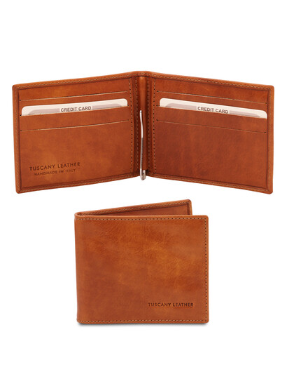 Portcard din piele naturala honey Tuscany Leather