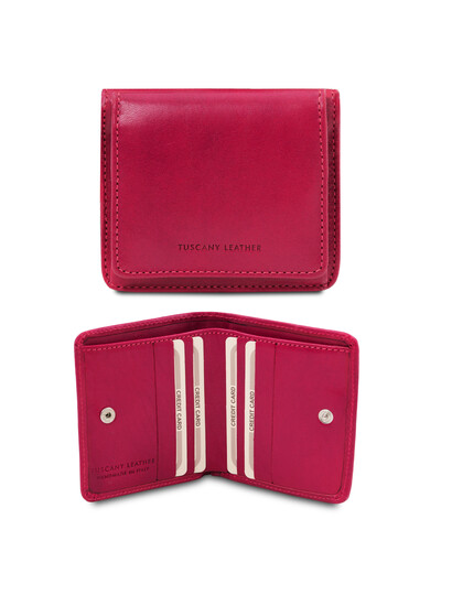 Portofel dama din piele naturala fucsia Tuscany Leather