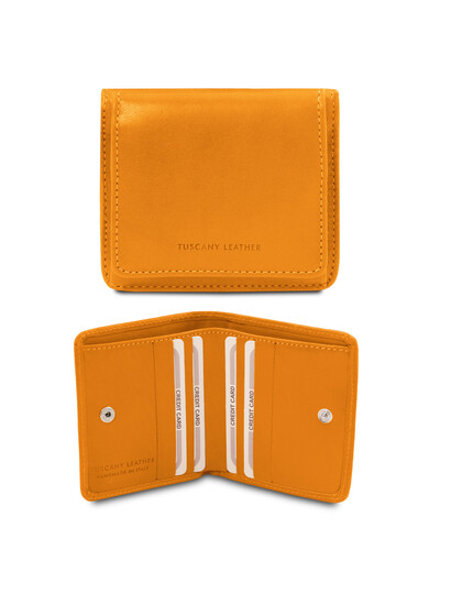 Portofel dama din piele naturala galbena Tuscany Leather