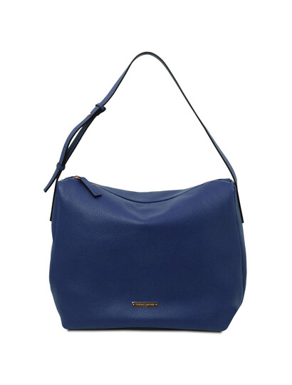 Geanta dama din piele naturala albastru inchis, Tuscany Leather, TL Bag Soft