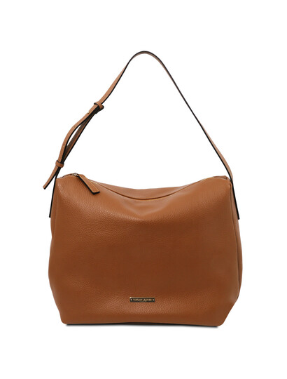 Geanta dama din piele naturala coniac, Tuscany Leather, TL Bag Soft