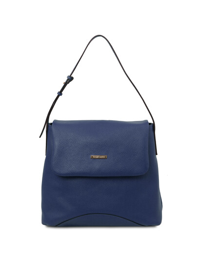 Geanta dama din piele naturala Tuscany Leather, albastru inchis, TL Bag