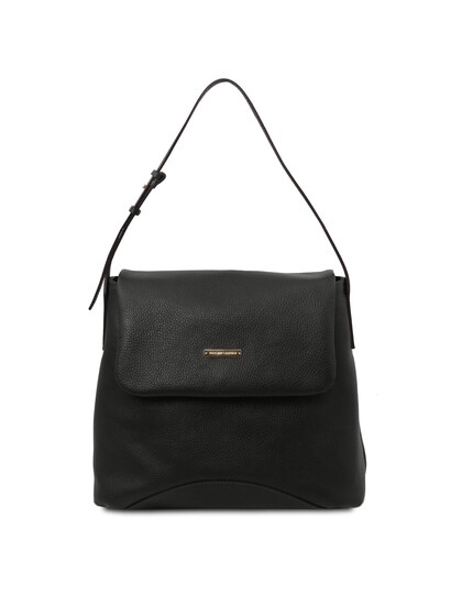 Geanta dama din piele naturala Tuscany Leather, neagra, TL Bag