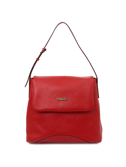 Geanta dama din piele naturala Tuscany Leather, rosu aprins, TL Bag