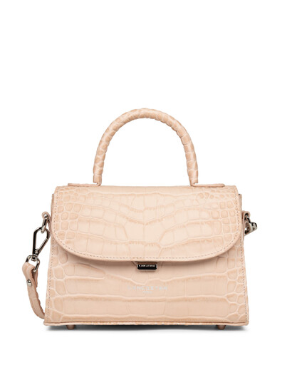 Geanta dama din piele naturala roz pudrat Lancaster Exotic Croco 426-84 -1
