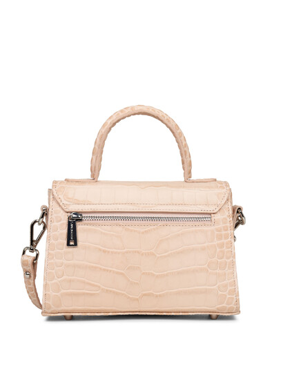 Geanta dama din piele naturala roz pudrat Lancaster Exotic Croco 426-84 -3