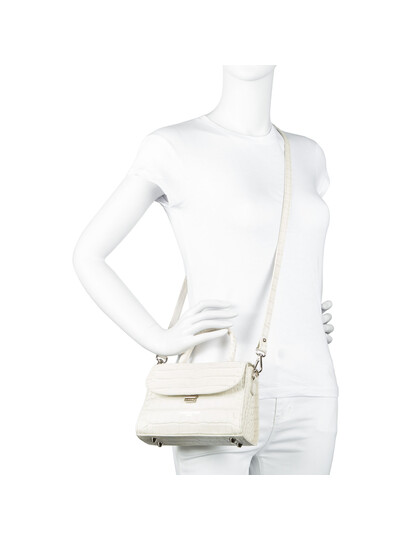Geanta dama din piele naturala roz pudrat Lancaster Exotic Croco 426-84 -6