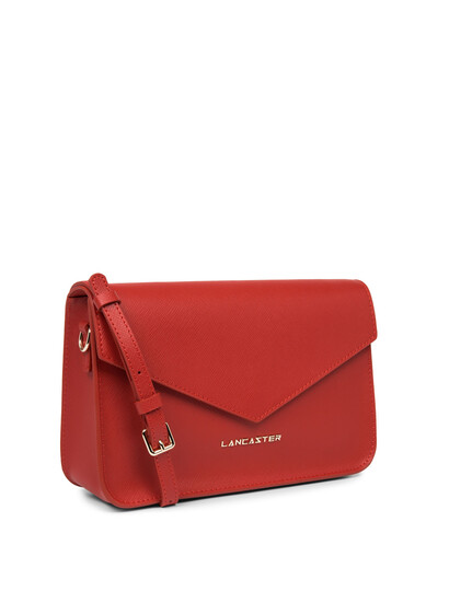 Plic dama din piele Lancaster Saffiano Signature, rosu 527-08-2