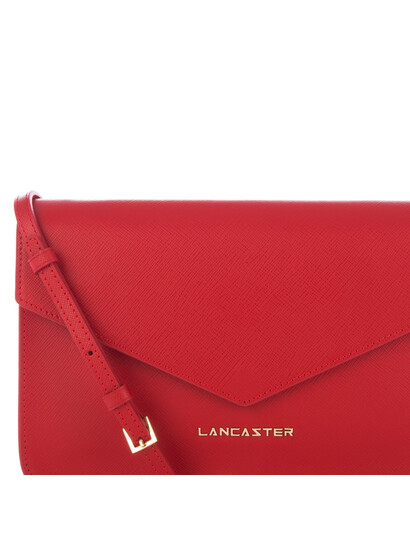 Plic dama din piele Lancaster Saffiano Signature, rosu 527-08-5