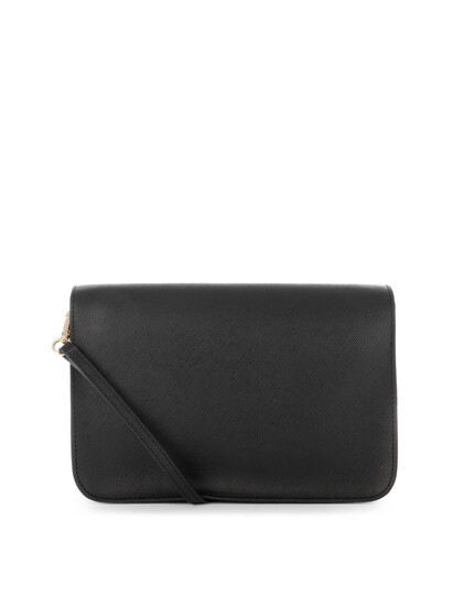 Plic dama din piele Lancaster Saffiano Signature, negru 527-08-3