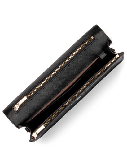 Plic dama din piele Lancaster Saffiano Signature, negru 527-08-4