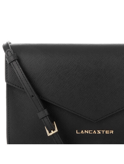 Plic dama din piele Lancaster Saffiano Signature, negru 527-08-5