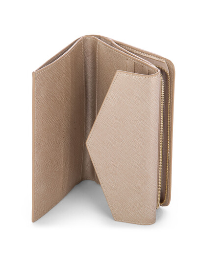 Portofel piele naturala sampanie Lancaster Saffiano Signature 127-03-3