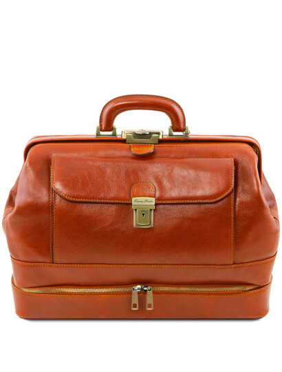Geanta doctor din piele naturala honey, Tuscany Leather, Giotto