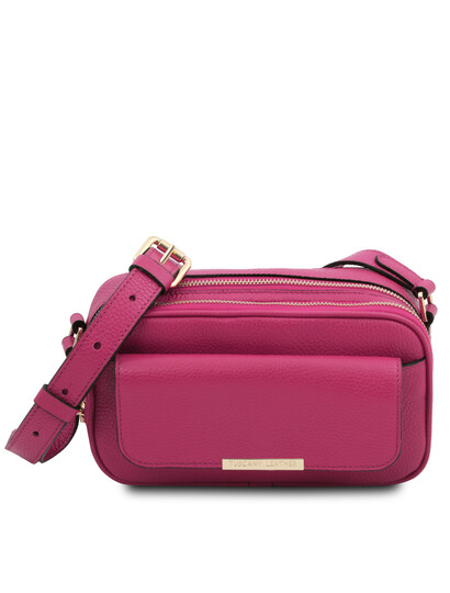Borseta dama din piele naturala fucsia, Tuscany Leather, TL Bag