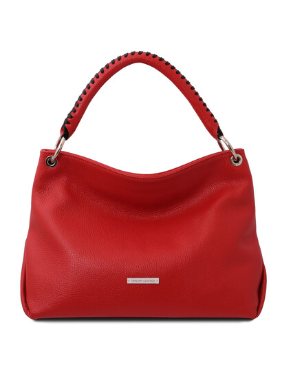 Geanta dama din piele rosu aprins, Tuscany Leather, TL Bag Soft