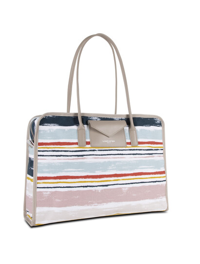 Geanta de vara din material textil si piele Lancaster Actual Provencal 519-91-2
