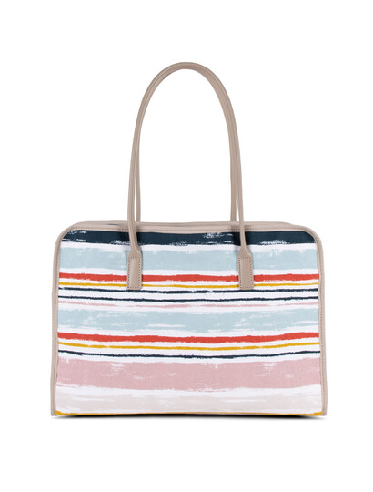 Geanta de vara din material textil si piele Lancaster Actual Provencal 519-91-3