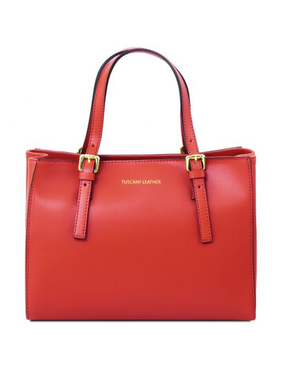 Geanta dama din piele naturala Tuscany Leather, rosie, AuraS