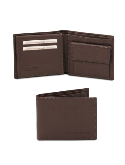 Portofel barbatesc piele naturala maro inchis Tuscany Leather