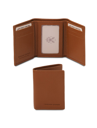 Portofel barbatesc din piele naturala coniac Tuscany Leather