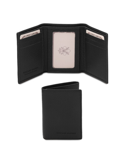 Portofel barbatesc din piele naturala neagra Tuscany Leather