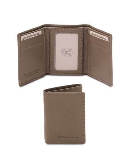 Portofel barbatesc din piele naturala grej inchis Tuscany Leather