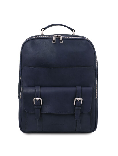 Rucsac laptop piele naturala albastru inchis Tuscany Leather, Nagoya