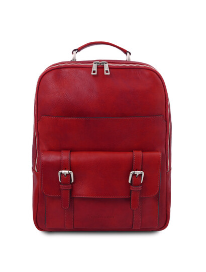 Rucsac laptop piele naturala rosie Tuscany Leather, Nagoya