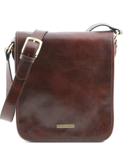 Geanta barbati din piele naturala Tuscany Leather, maroS